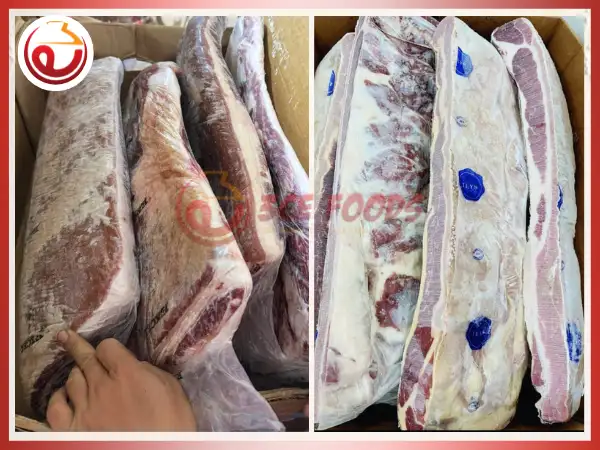 Thùng ba chỉ bò Mỹ (Excel) và ba chỉ bò Úc (Teys) do 3CE Foods cung cấp sỉ