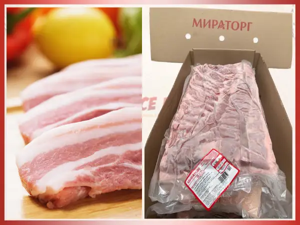 Thịt heo đông lạnh nhập khẩu được đóng gói hút chân không chuyên nghiệp, sạch sẽ